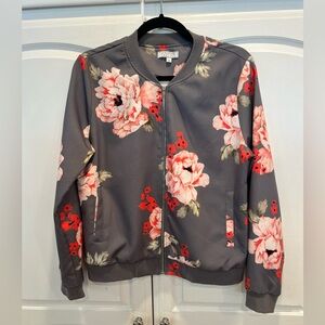 Grey Floral Lightweight Bomber Jacket by A Dip
Of Darling